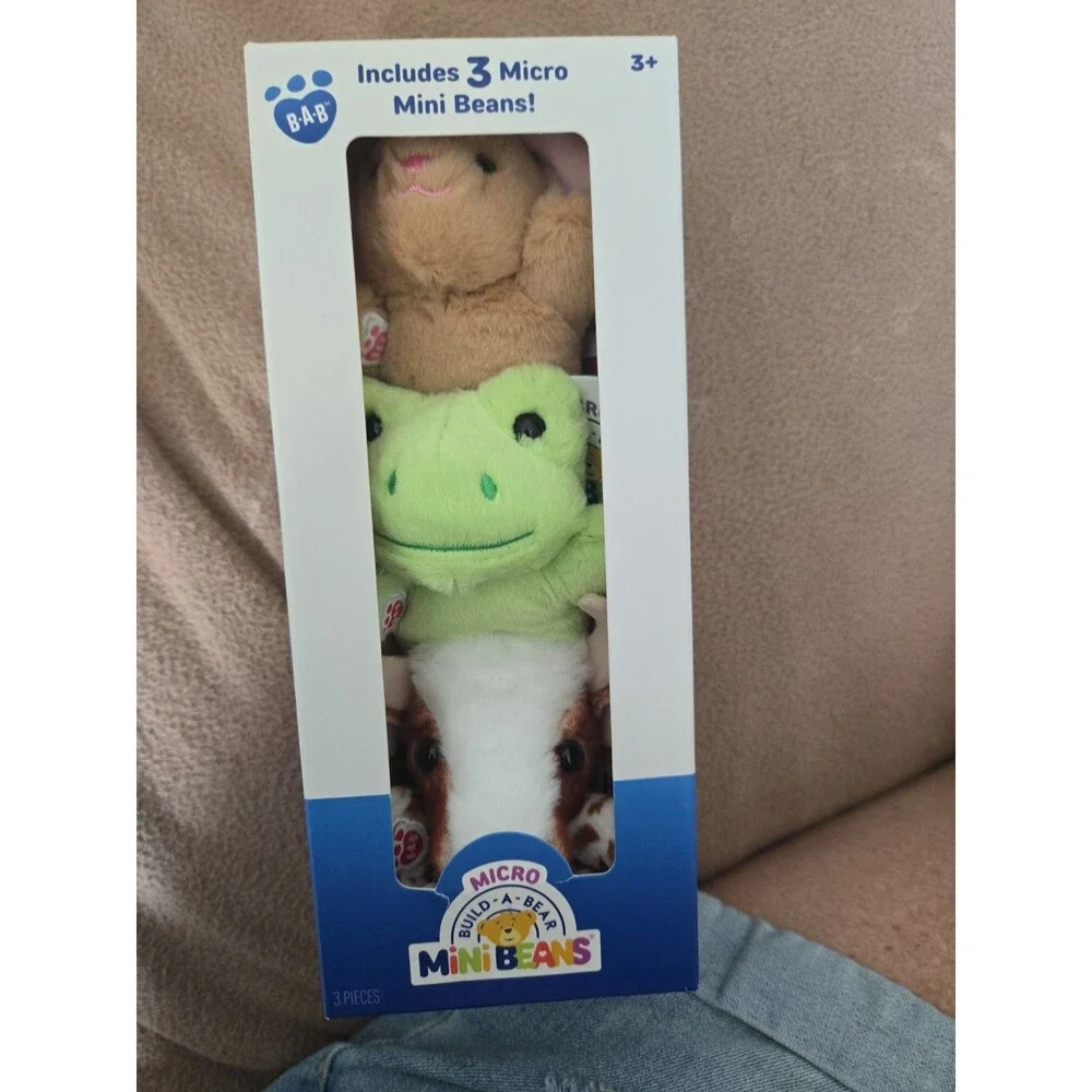 Build A Bear Micro MiniBeans Set- Pawlette, Spring Frog and Longhorn